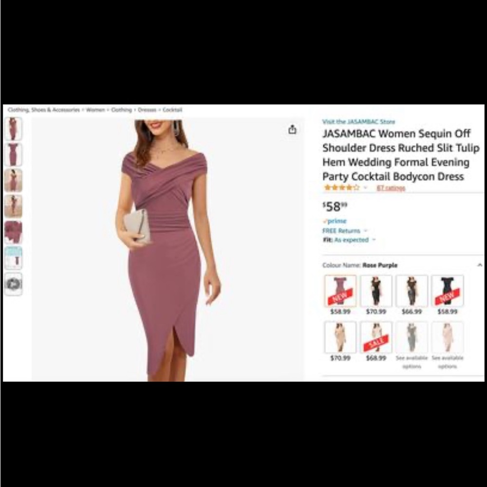Size L mauve new with tags Amazon dress